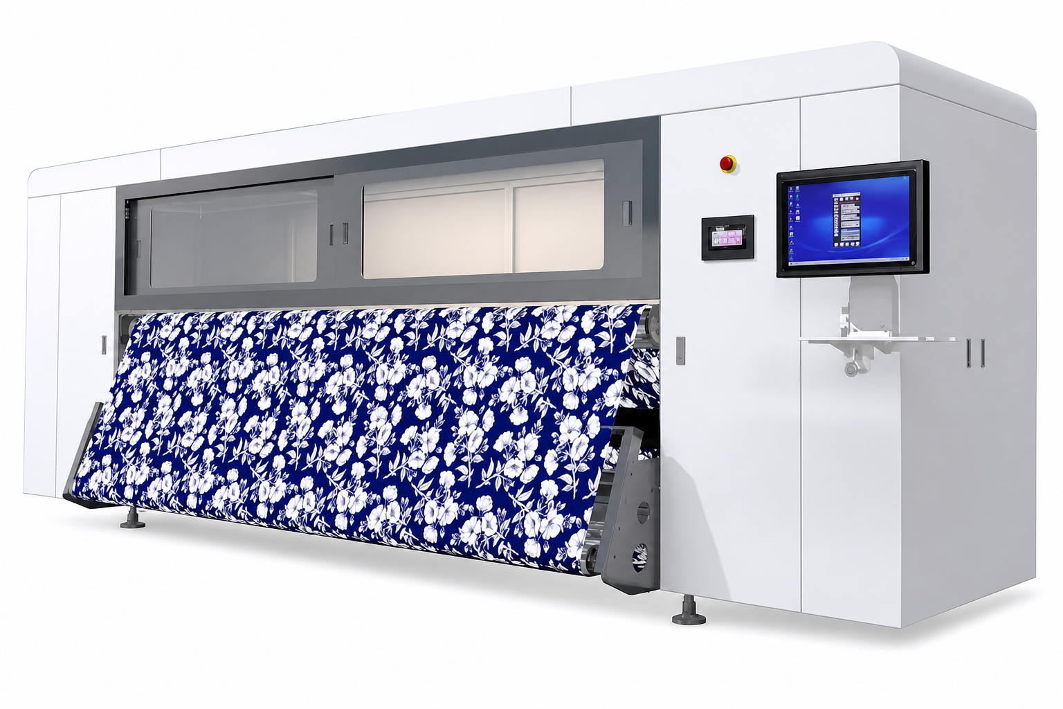 ATEXCO industrial sublimation printer producing printed fabric